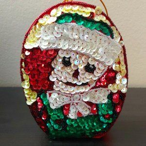 Holiday Doll Sequence Box Ornament.
